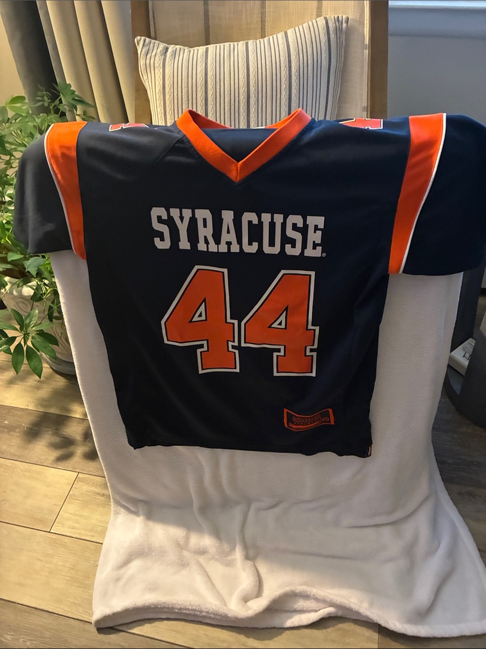 Orage Navy and Orange #44 Football Jersey